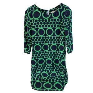 BODEN Boulevard Green Print Dress 4L *flaw, easy fix 15038